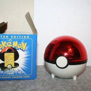 Pokémon Poliwhirl 23k Gold Plated Trading Card Pokeball Burger King
